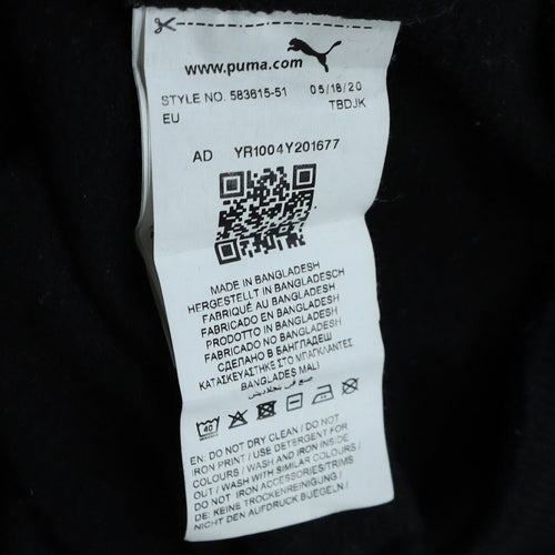 Puma Men's Black XS Pullover Hoodie with Gold Logo