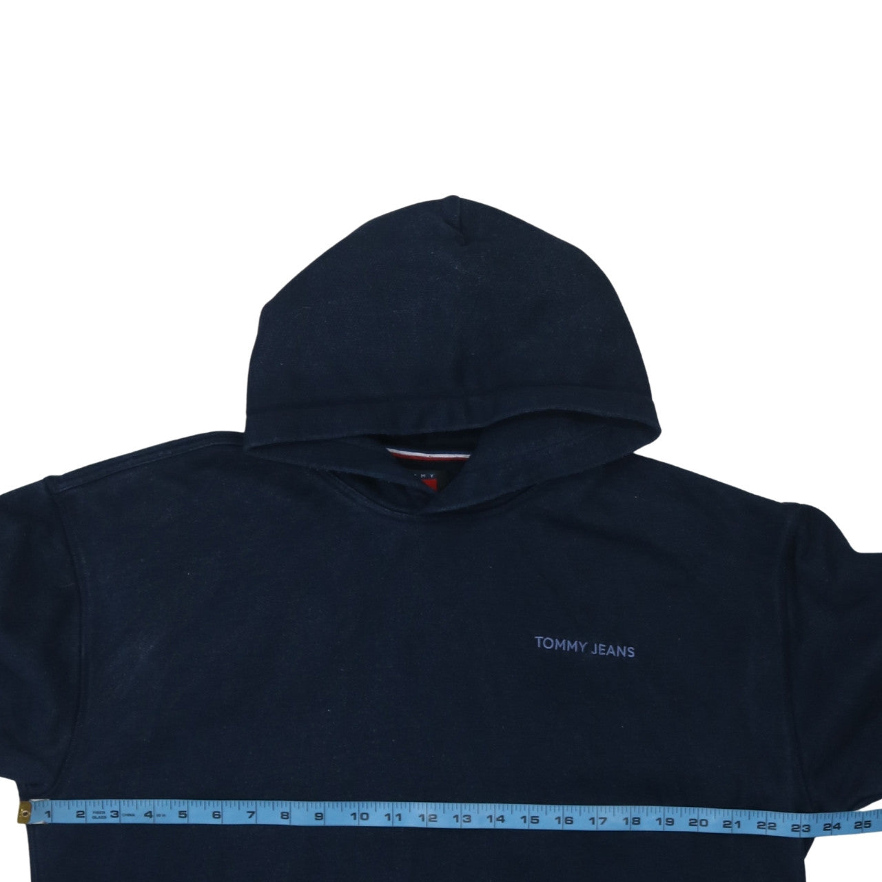 Tommy Jeans Men's Blue Pullover Hoodie Size M Logo Cotton Sweatshirt