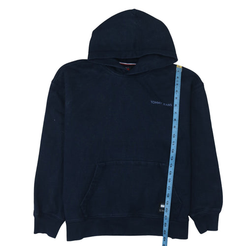 Tommy Jeans Men's Blue Pullover Hoodie Size M Logo Cotton Sweatshirt