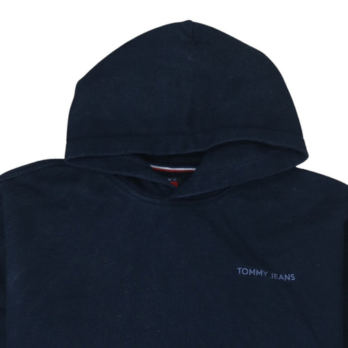 Tommy Jeans Men's Blue Pullover Hoodie Size M Logo Cotton Sweatshirt