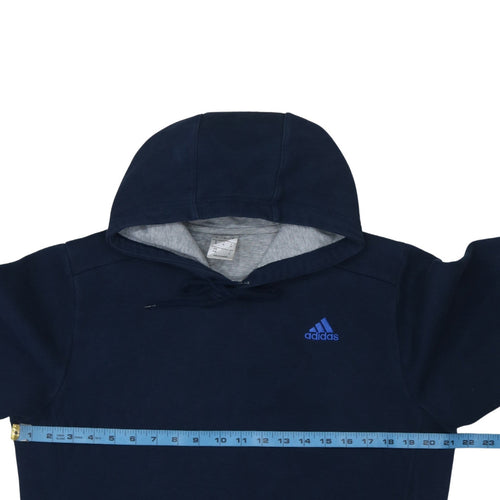 Adidas Men Blue Pullover Hoodie M Sports Fleece Sweatshirt