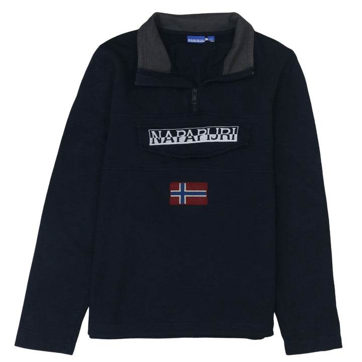 Napapijri Men's Blue 1/4 Zip Pullover Sweatshirt S