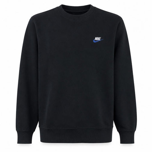 Front view of Nike Men's Black XS Crew Neck Pullover Sweatshirt