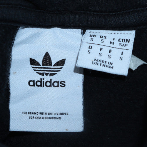 Adidas Men's Black Pullover Hoodie Small Skateboarding Logo Fleece