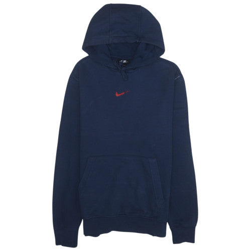 Nike Men's Blue Pullover Hoodie Small Logo Fleece Sweatshirt