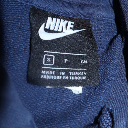 Nike Men's Blue Pullover Hoodie Small Logo Fleece Sweatshirt