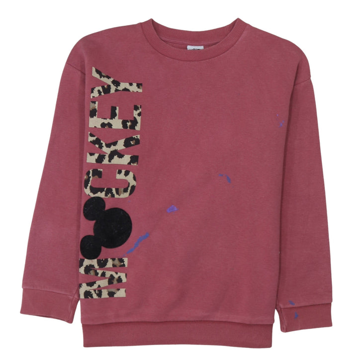 Disney Mickey & Friends Girls Pink Leopard Print Sweatshirt 9-10Y