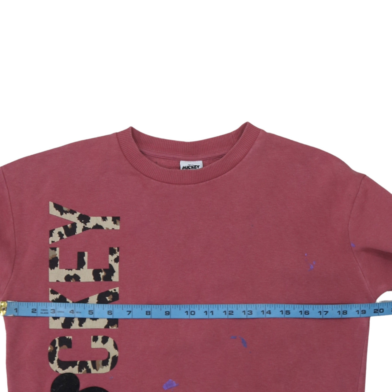 Disney Mickey & Friends Girls Pink Leopard Print Sweatshirt 9-10Y