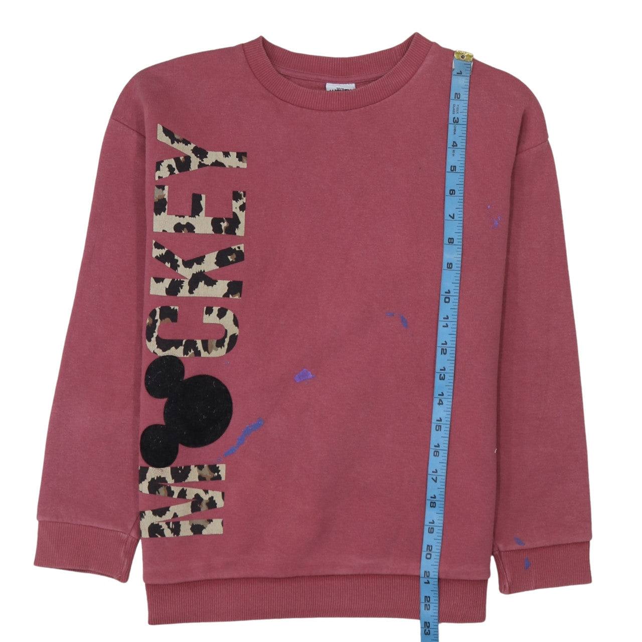 Disney Mickey & Friends Girls Pink Leopard Print Sweatshirt 9-10Y