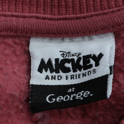 Disney Mickey & Friends Girls Pink Leopard Print Sweatshirt 9-10Y