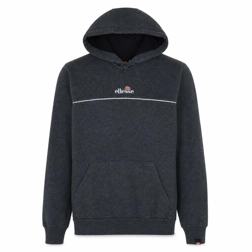 Front view of Ellesse Men's Grey Pullover Hoodie, size S, Embroidered Logo