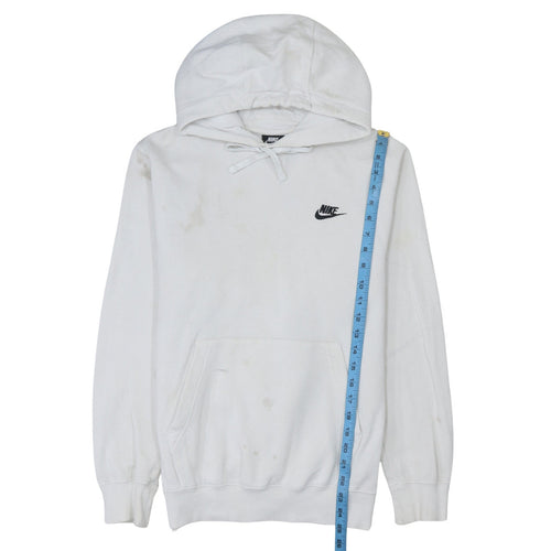 Nike Mens White Pullover Hoodie XS Fleece Sports Logo Hooded