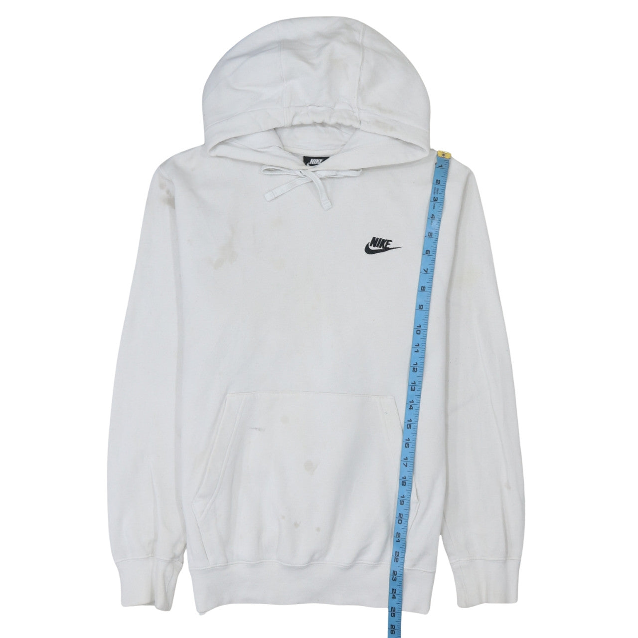 Nike Mens White Pullover Hoodie XS Fleece Sports Logo Hooded