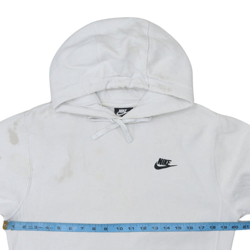 Nike Mens White Pullover Hoodie XS Fleece Sports Logo Hooded