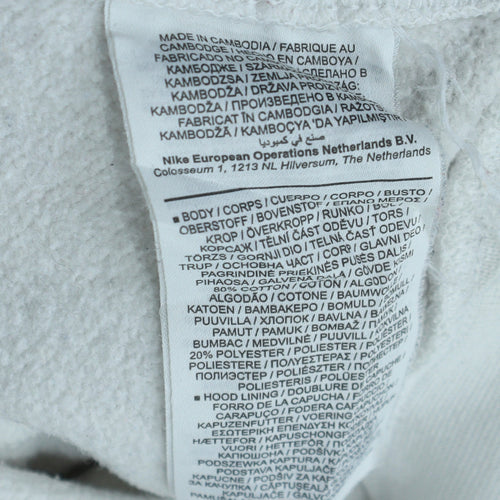 Nike Mens White Pullover Hoodie XS Fleece Sports Logo Hooded