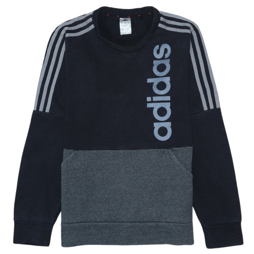 Adidas Mens Black M Pullover Sweatshirt Crew Neck Logo Fleece