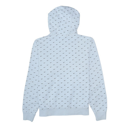 Nike Mens White Pullover Hoodie M Graphic Logo Sportswear