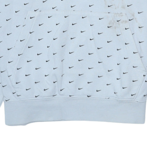 Nike Mens White Pullover Hoodie M Graphic Logo Sportswear