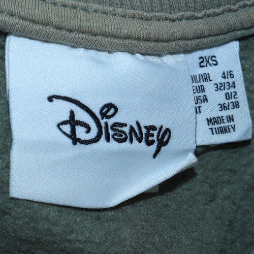 Disney Womens Grey 2XS Pullover Sweatshirt Crew Neck Logo Print