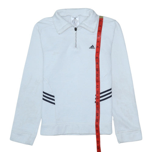 Adidas Women White 1/2 Zip Pullover Sweatshirt Size 12