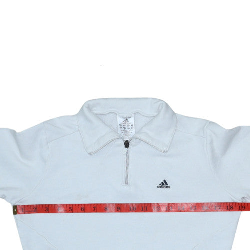 Adidas Women White 1/2 Zip Pullover Sweatshirt Size 12