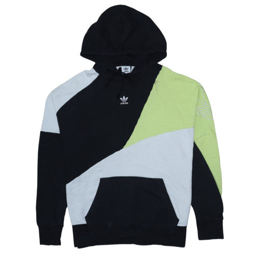 adidas Mens Black Green Grey Pullover Hoodie L Fleece Logo Sportswear