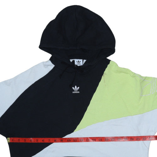 adidas Mens Black Green Grey Pullover Hoodie L Fleece Logo Sportswear