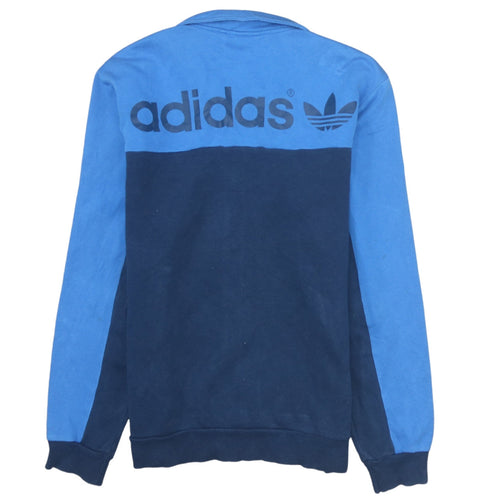 Adidas Men Blue Full Zip Fleece Sweatshirt XS Sports Style