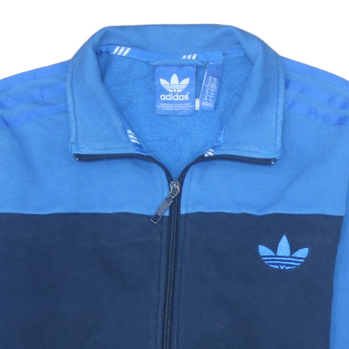Adidas Men Blue Full Zip Fleece Sweatshirt XS Sports Style