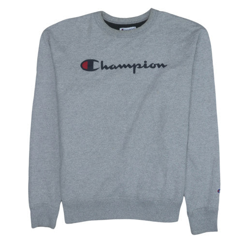 Champion Men's Grey Crew Neck Pullover Sweatshirt Size L