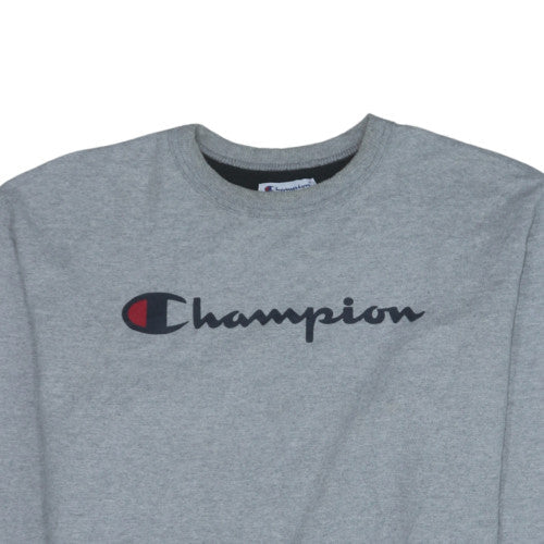 Champion Men's Grey Crew Neck Pullover Sweatshirt Size L