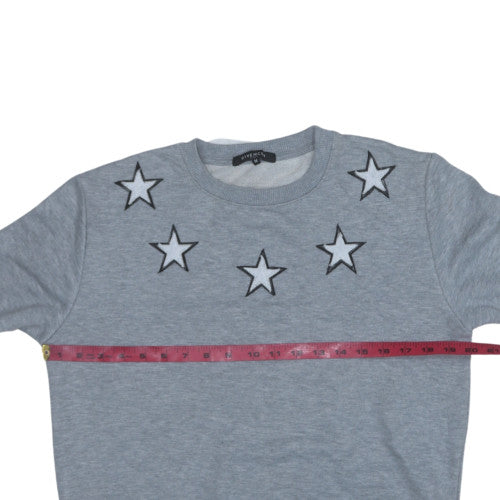 Givenchy Women Grey Star Crew Neck Pullover Sweatshirt Size M