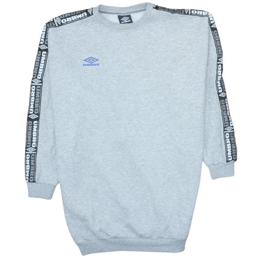 Umbro Men's Grey Logo Tape Pullover Sweatshirt Size S