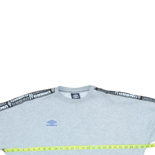 Umbro Men's Grey Logo Tape Pullover Sweatshirt Size S