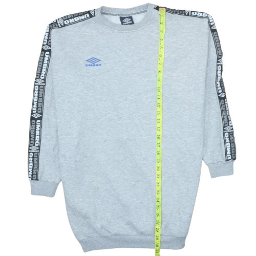 Umbro Men's Grey Logo Tape Pullover Sweatshirt Size S