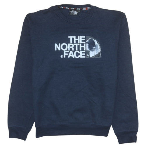 The North Face Mens Blue Medium Pullover Sweatshirt Crew Neck Logo