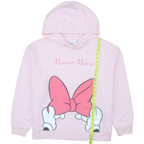 Disney Women Pink Minnie Mouse Pullover Hoodie XL Relaxed Fit