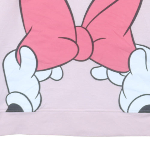 Disney Women Pink Minnie Mouse Pullover Hoodie XL Relaxed Fit