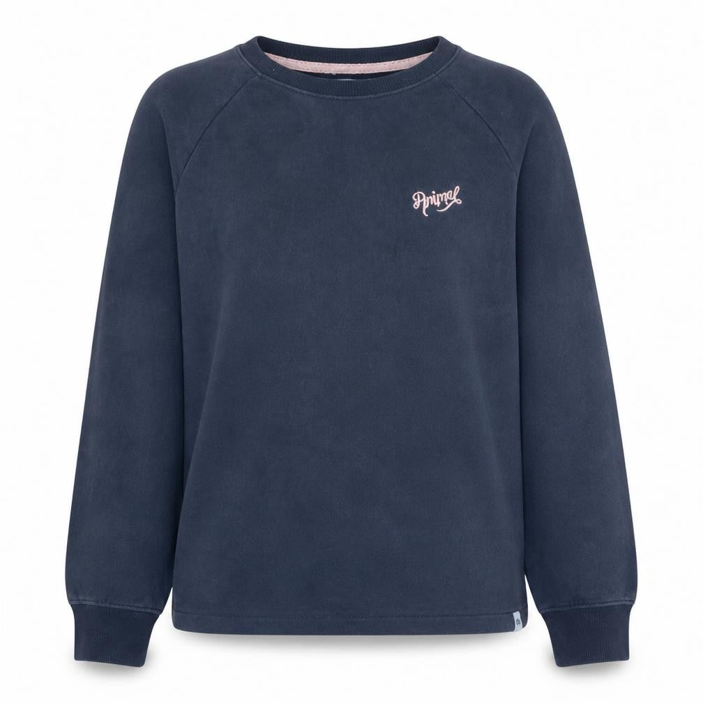 Animal Womens Navy Blue Crew Neck Sweatshirt Size 8 Cotton Blend