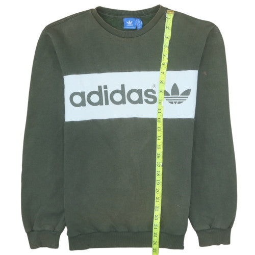 adidas Men's Green Pullover Sweatshirt M Crew Neck Logo Sports