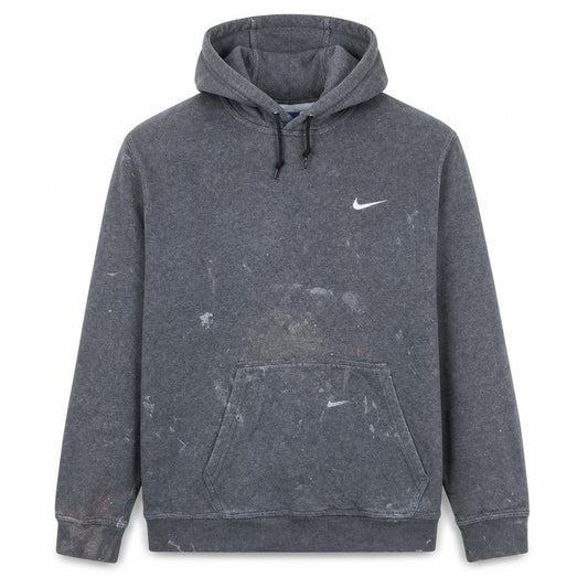 Front view of Nike Men's Grey Pullover Hoodie L Regular Fit Fleece