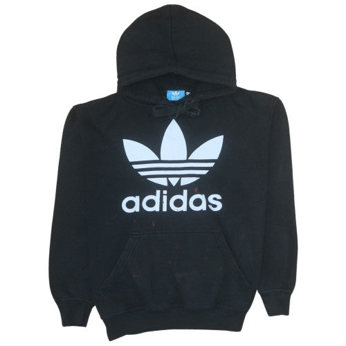 Adidas Mens Black Large Pullover Hoodie with Logo Fleece