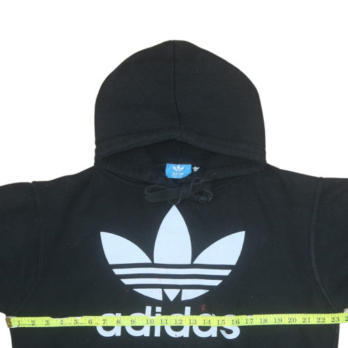 Adidas Mens Black Large Pullover Hoodie with Logo Fleece