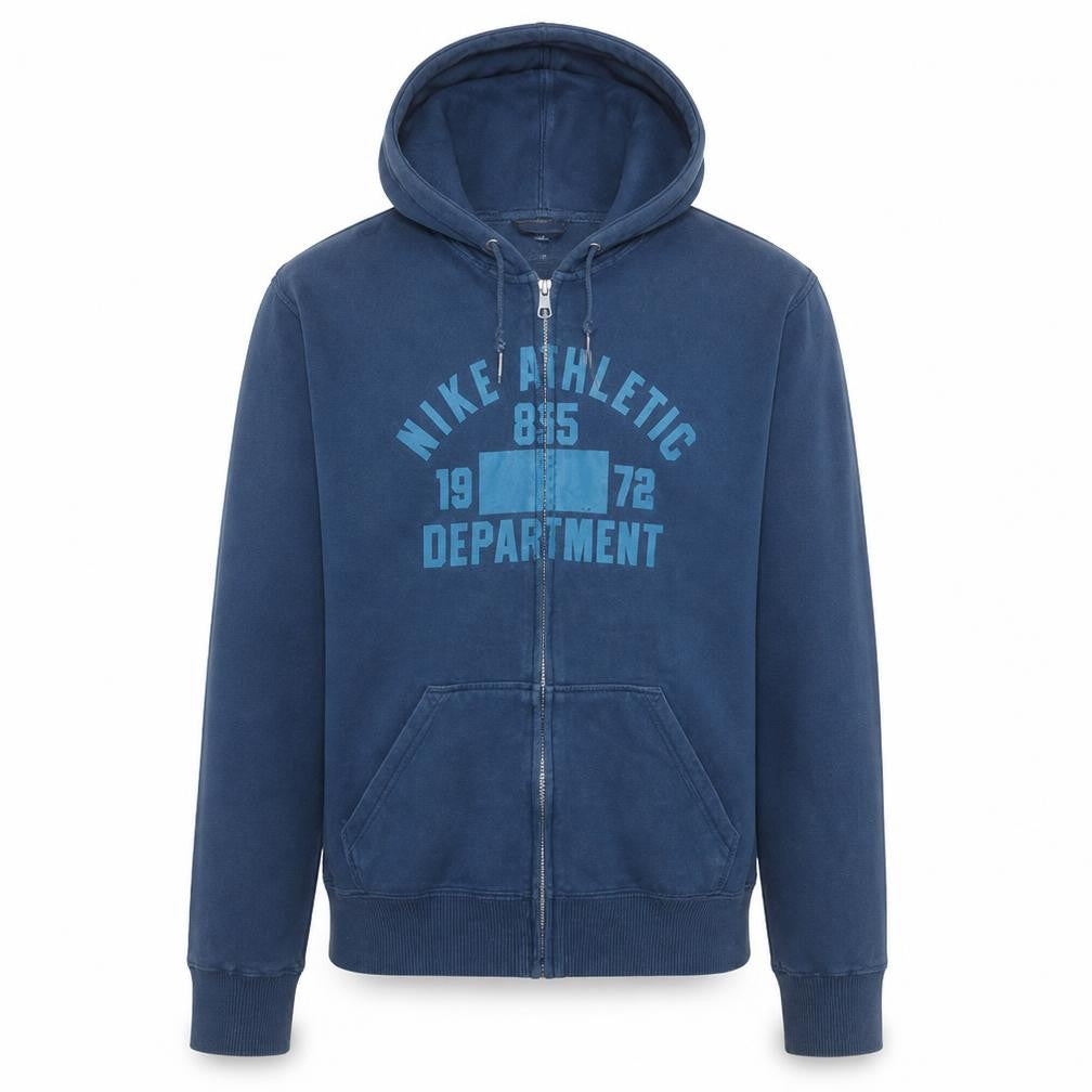 Nike Men's Blue Full Zip Hoodie L Sports Fleece Sweatshirt
