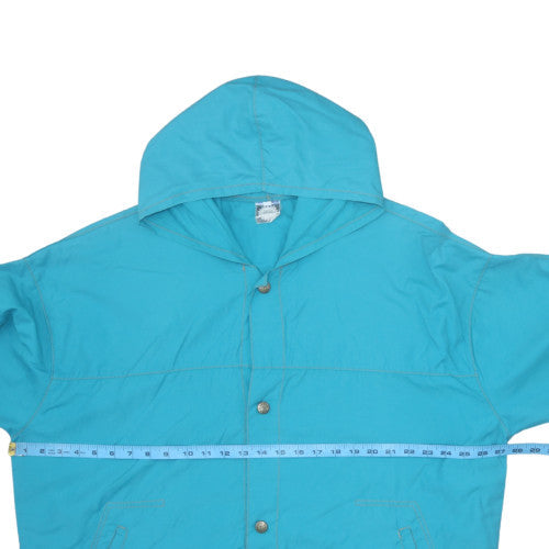 Kaya Beach Women's Blue Hooded Rain Jacket M Retro Surf Style