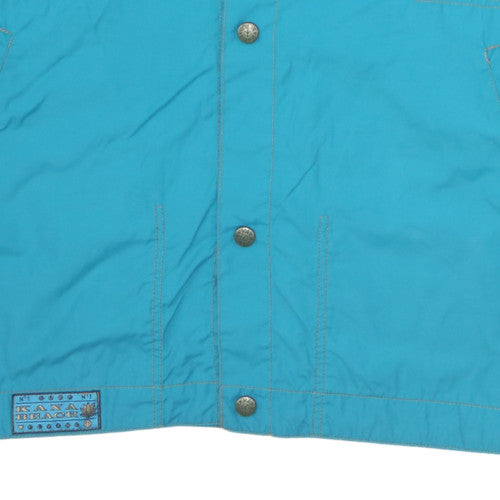 Kaya Beach Women's Blue Hooded Rain Jacket M Retro Surf Style