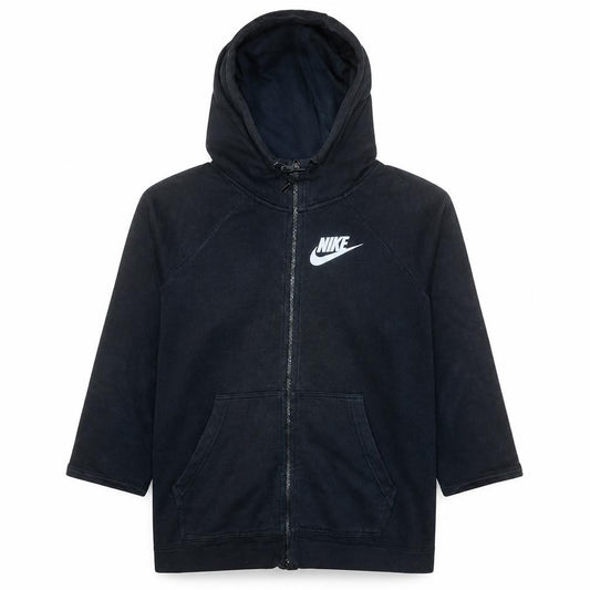 Front view of Nike Men's Black XL Full Zip Hoodie with Logo