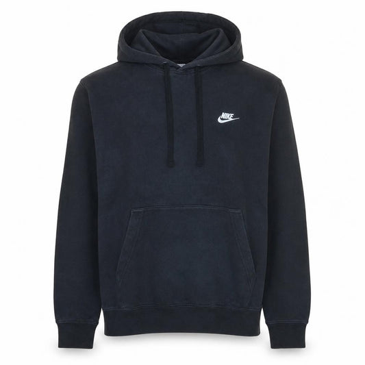 Front view of Nike Men's Black Pullover Hoodie M Regular Fit Fleece Sweatshirt