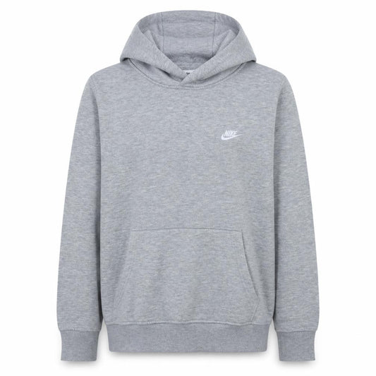 Front view of Nike Men's Grey XL Pullover Hoodie Cotton Sportswear