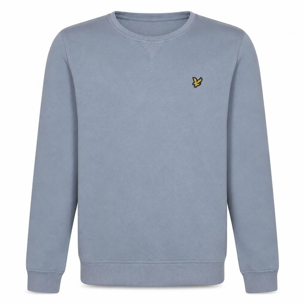Front view of Lyle & Scott Men's Blue Crew Neck Cotton Sweatshirt, size L
